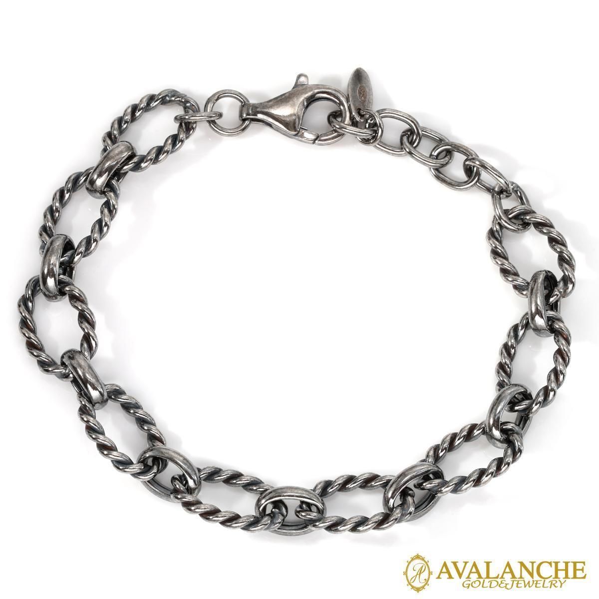 シルバー ブレスレット 幅10mm 18cm-21cm いぶし加工 GIU716-OX