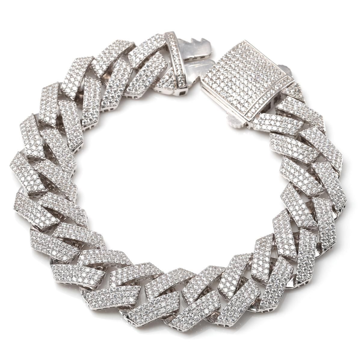 シルバー スクエアマイアミブレスレット 幅14.5mm 19cm - AVALANCHE