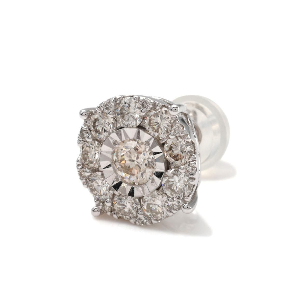 ダイヤモンド 18K ホワイトゴールド ピアス 9mm APE-V6154-1