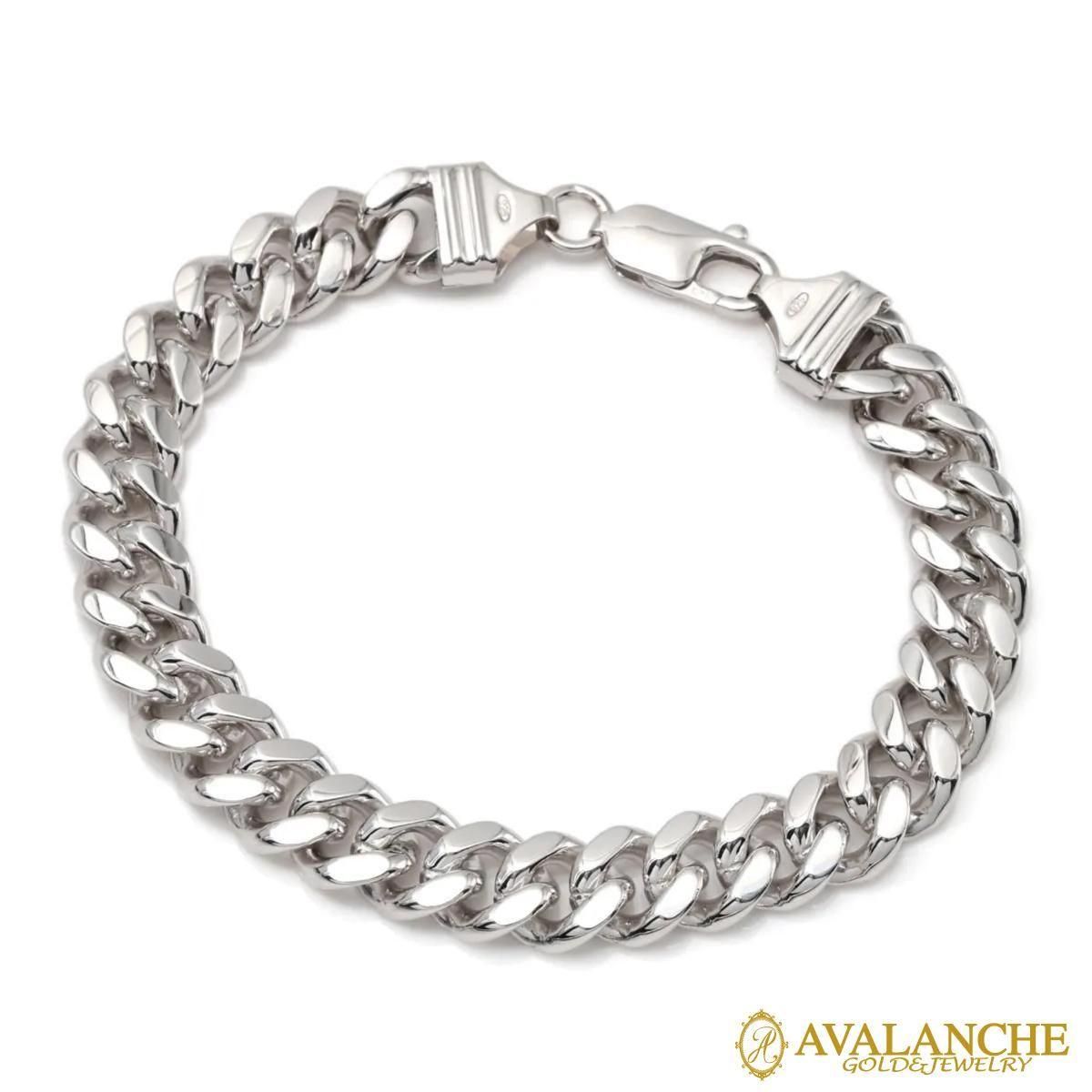 シルバー マイアミブレスレット 幅9.5mm 19cm-21cm A250KDO2