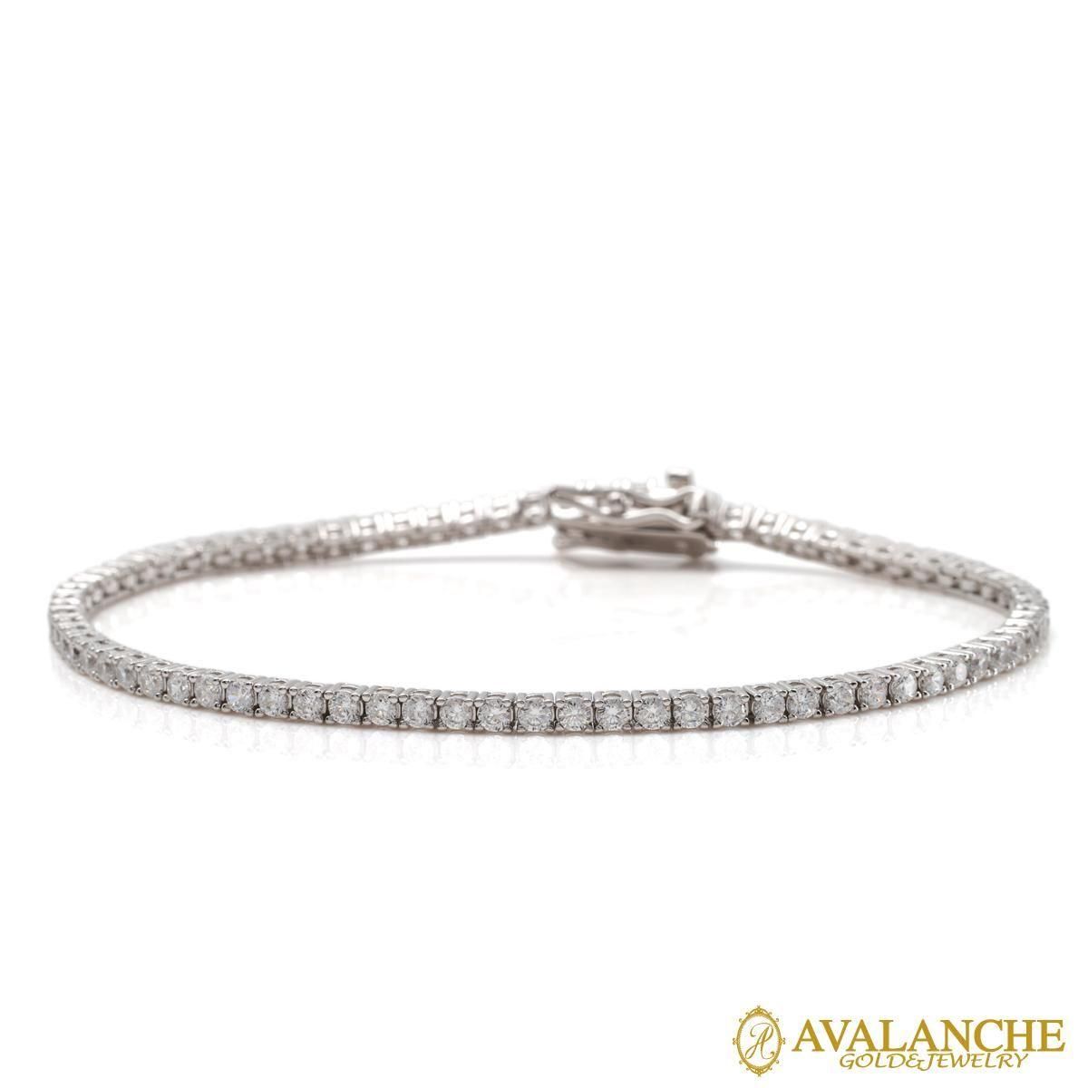 シルバー テニスブレスレット 幅2mm 16cm-18cm ACH03189 - AVALANCHE