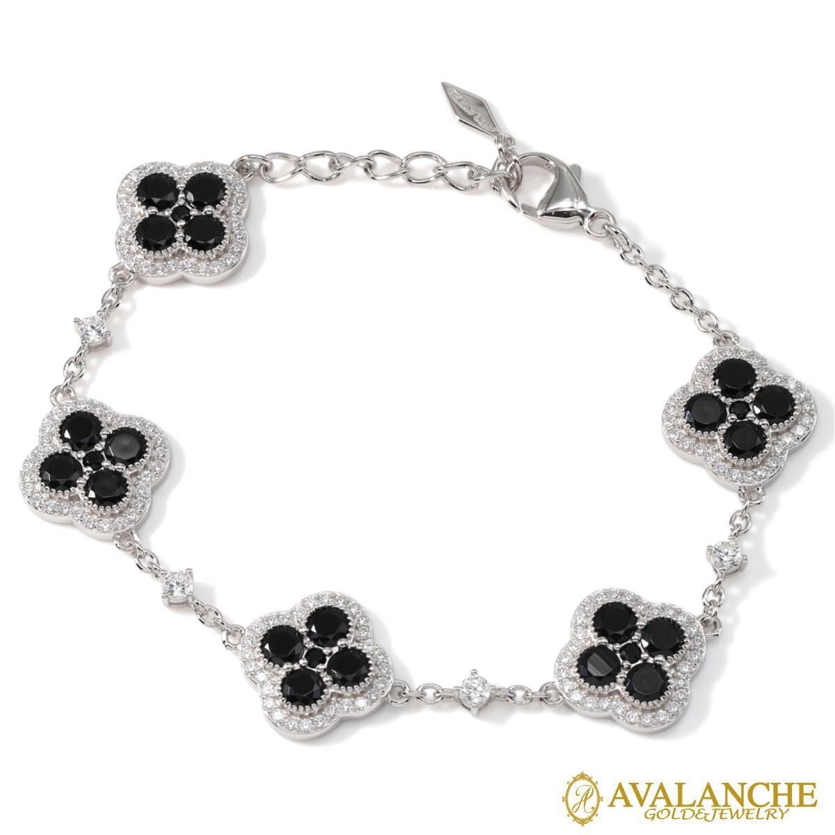 シルバー ブレスレット 幅15.2mm 17cm-20cm CLV-BR-BLK - AVALANCHE