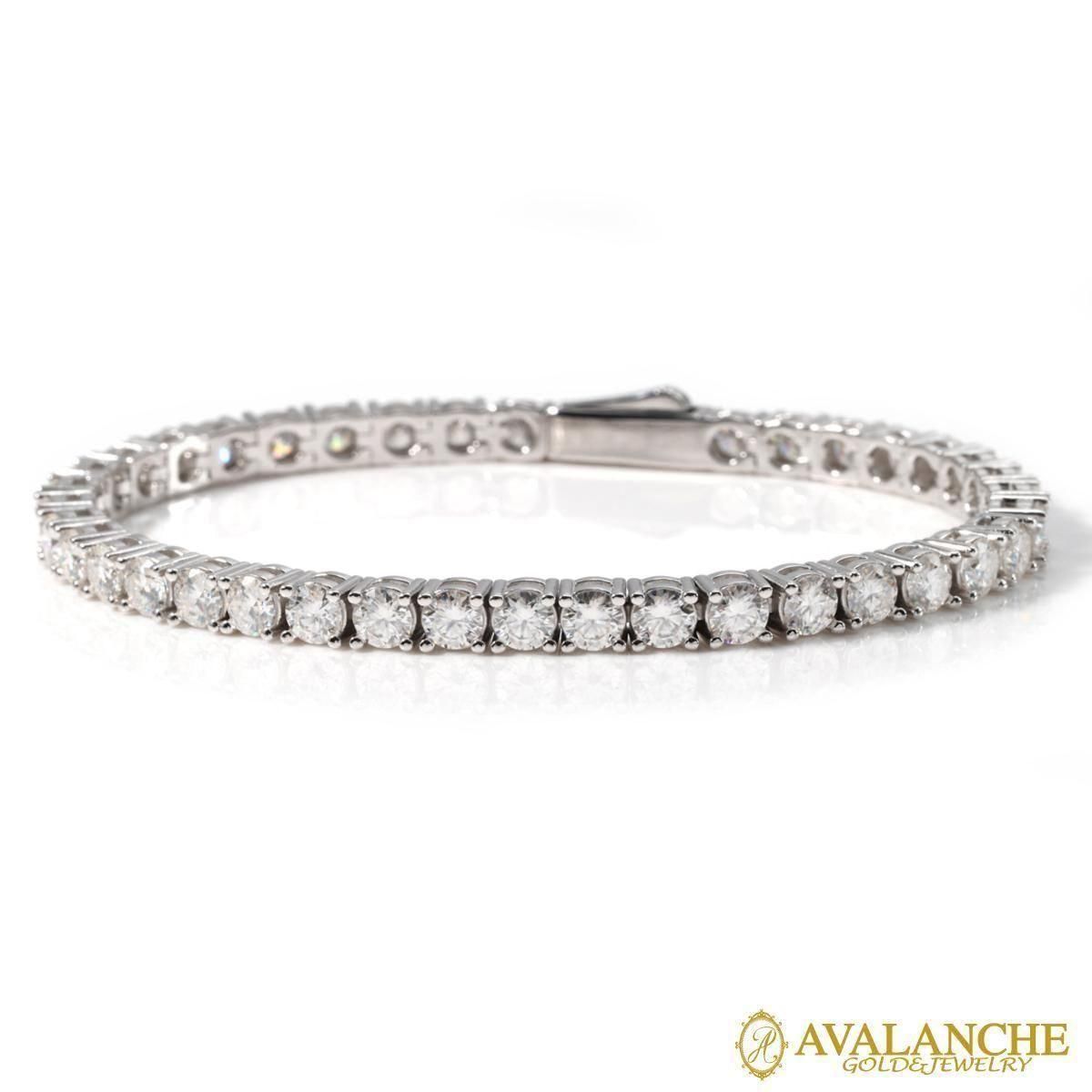 モアサナイト シルバー テニスブレスレット 幅4mm 17cm-20cm HBL-D042