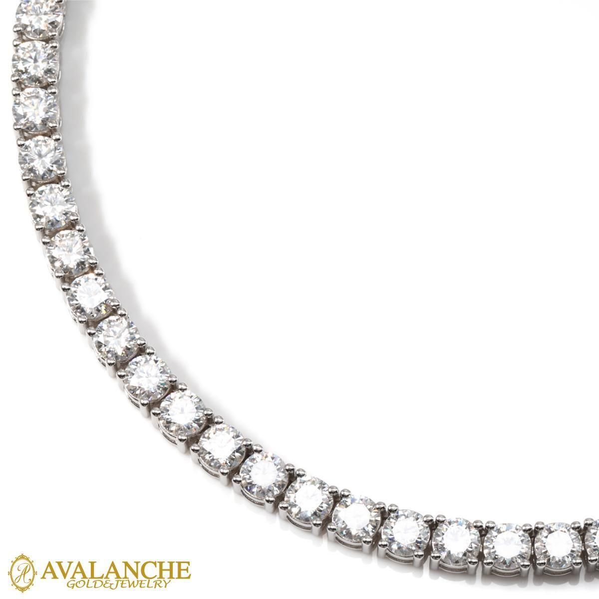 モアサナイト シルバー テニスネックレス 幅4mm 45cm-50cm HNL-D001