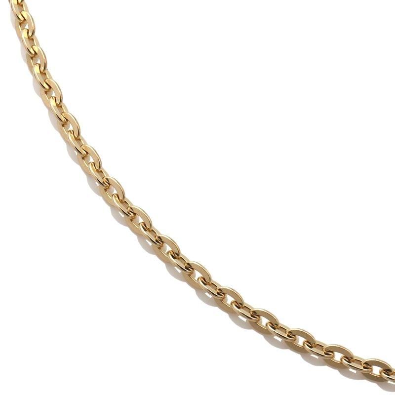 10K イエローゴールド クロスケーブルネックレス 幅2mm 40cm-60cm ｸﾛｽ