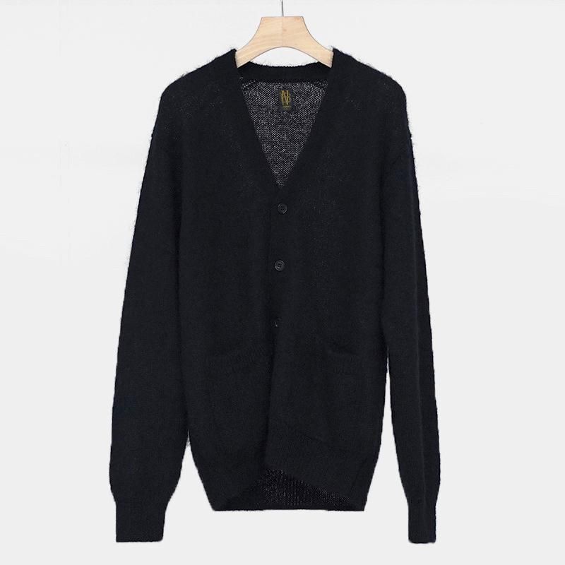BATONER】PURE MOHAIR V CARDIGAN BLACK - THIRTY' THIRTY' STORE
