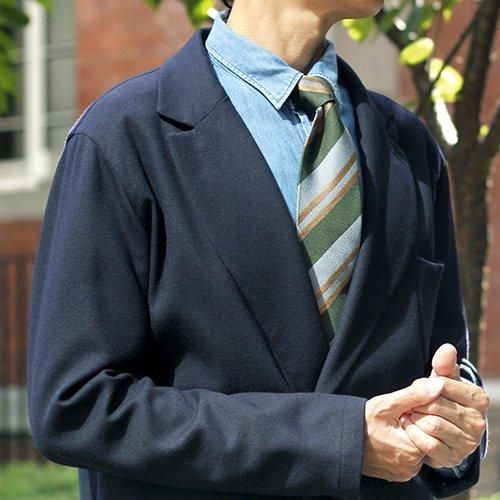 グリーンブラウンストライプネクタイ | FLATPEAKS | OLD-FASHIONED STORE