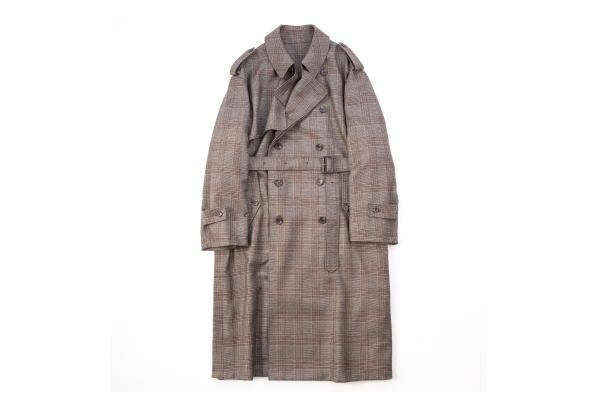 stein | シュタイン OVERSIZED OVERLAPED TRENCH COAT(GLEN CHECK