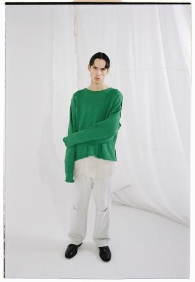 ANCELLM | アンセルム CRASH SWEAT LAYERED PANTS(WHITE) / クラッシュ