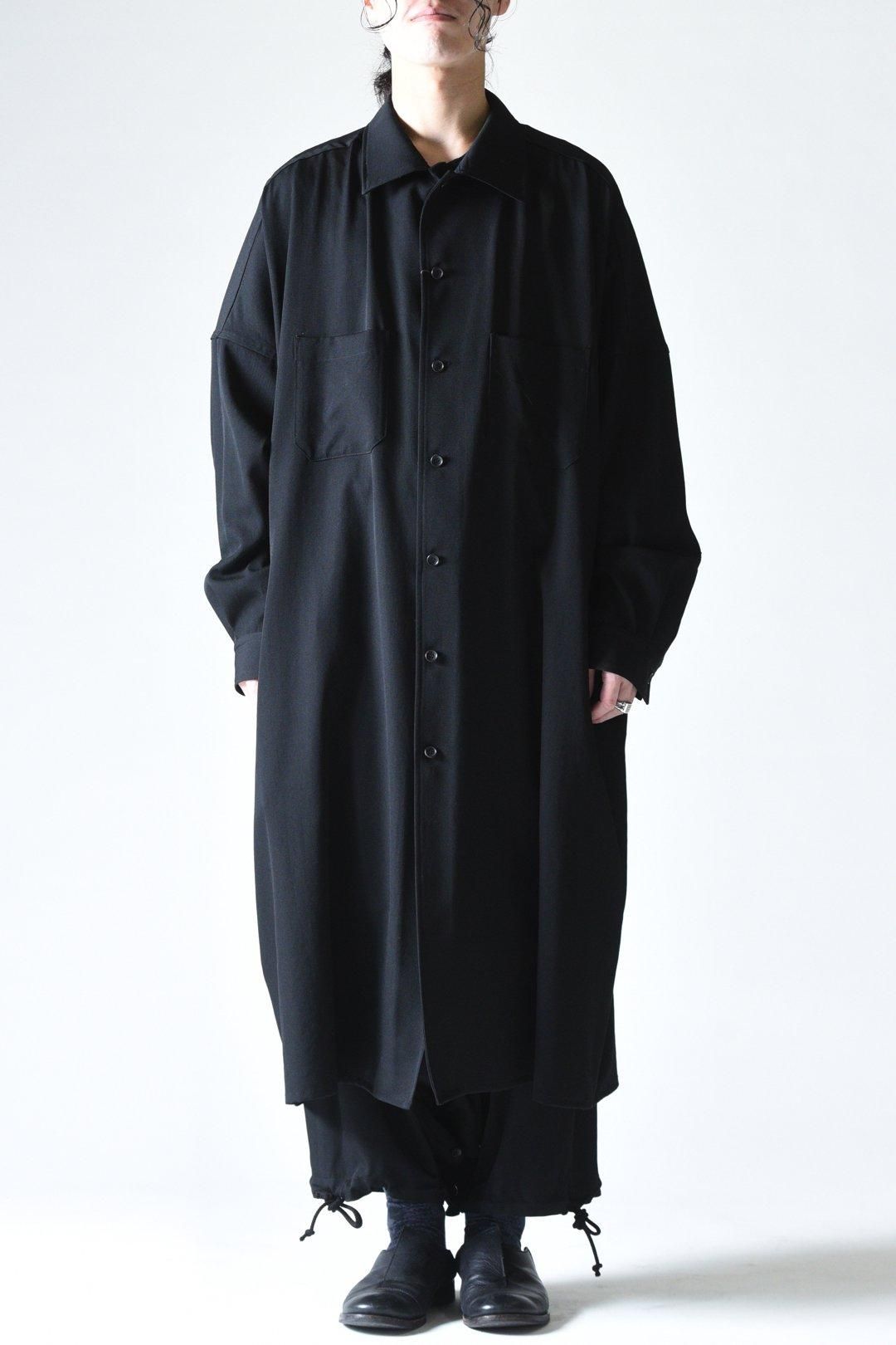Yohji Yamamoto POUR HOMME シワギャバステンカラーロングブラウス