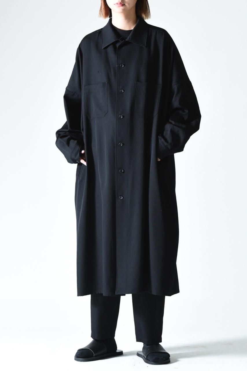 Yohji Yamamoto POUR HOMME シワギャバステンカラーロングブラウス