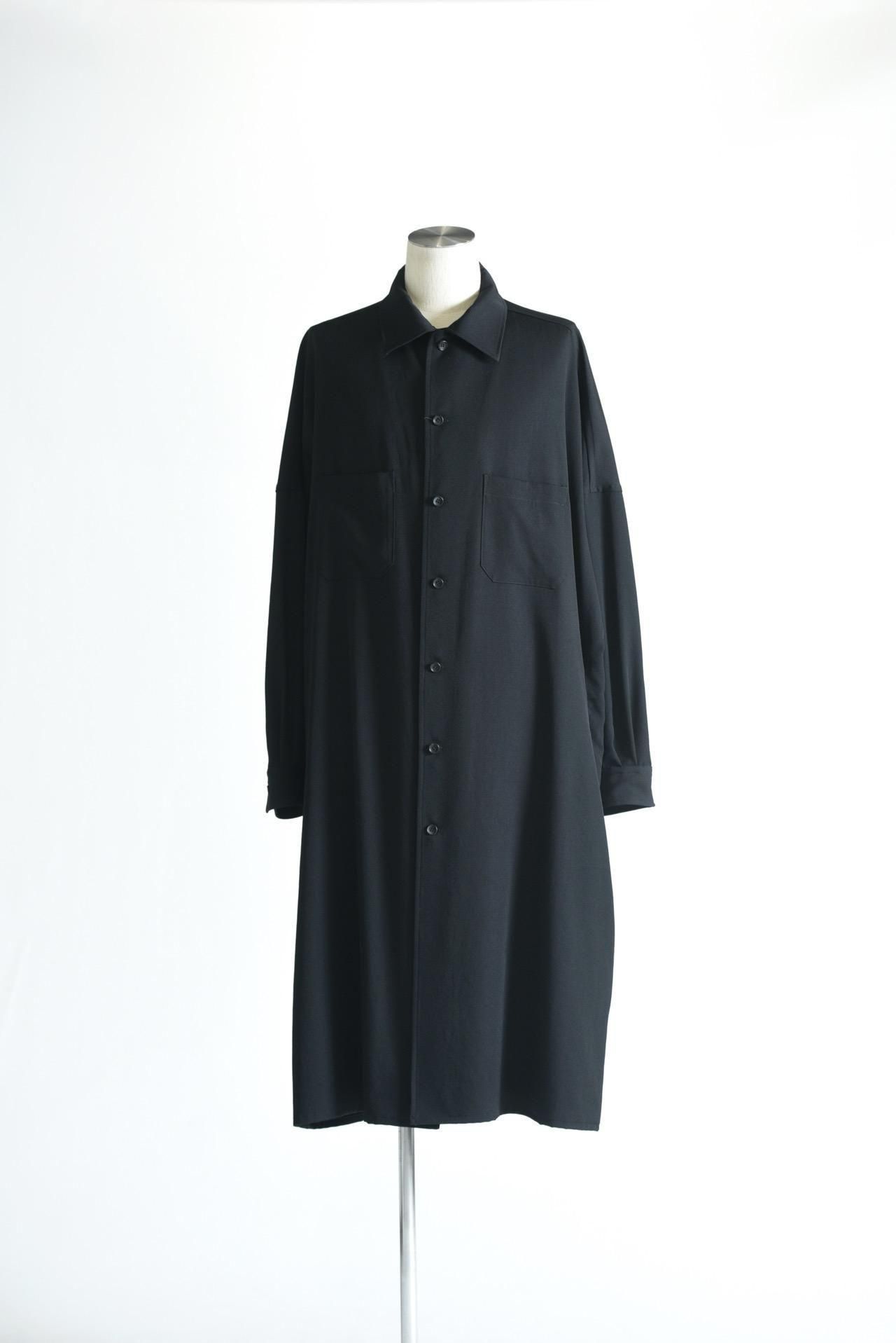 Yohji Yamamoto POUR HOMME シワギャバステンカラーロングブラウス