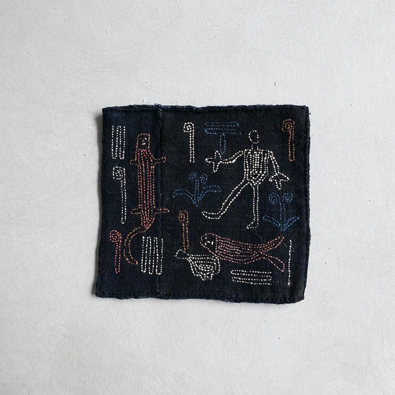 H.P.E.谷由起子 ラオスの布 レンテン族の豆敷 B15_3 - 月日荘［つきひ