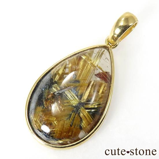 太陽タイチンルチル（太陽放射ルチル） K18製のペンダントトップ