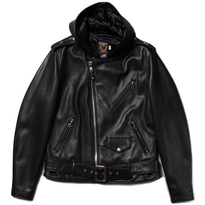 ショット フーデッド ワンスター ニューネイキッド レザージャケット