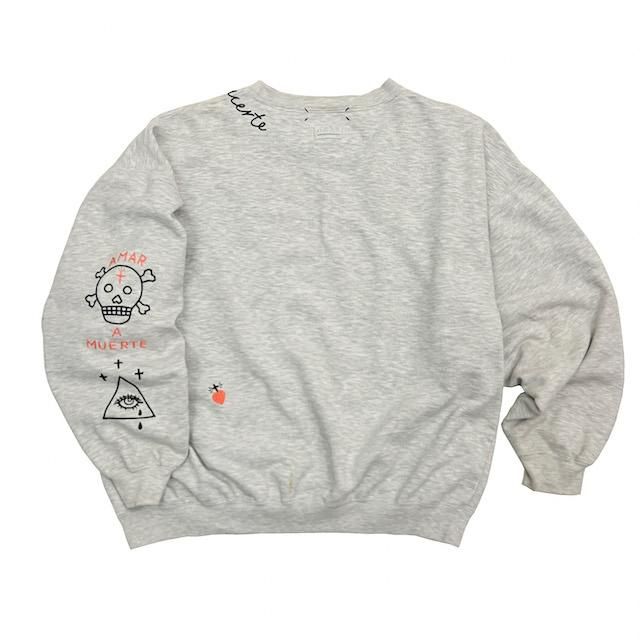 USED×ハンド刺繍 Bワッペン風スエット - メキシコ雑貨 通販『nifunifa』