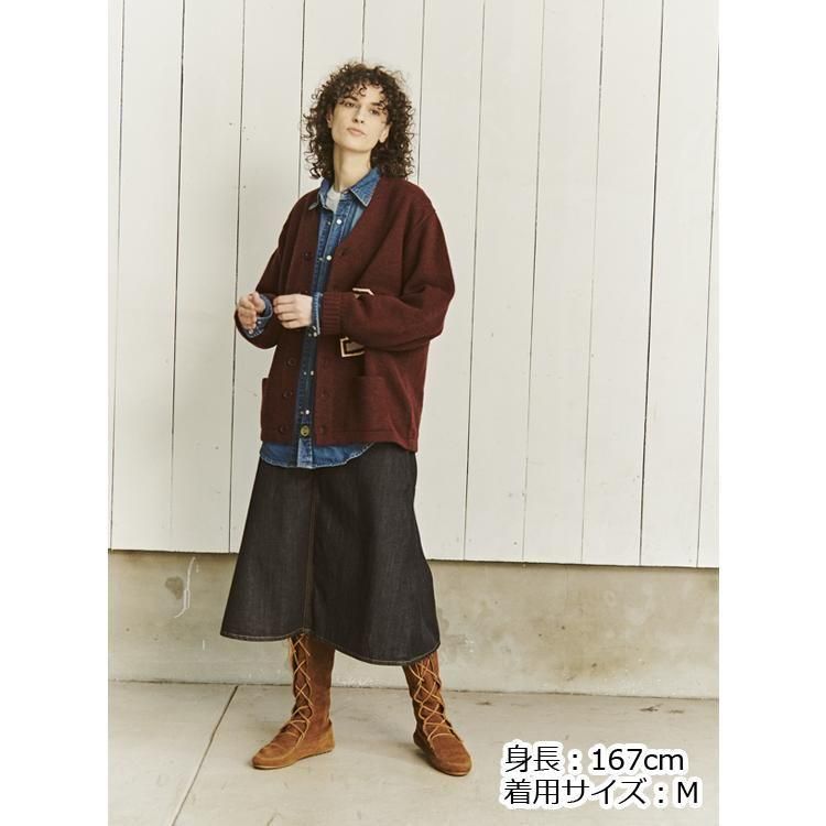 DENIM WORKS］ロングスカート｜711-1016｜革パッチ｜ベティスミス