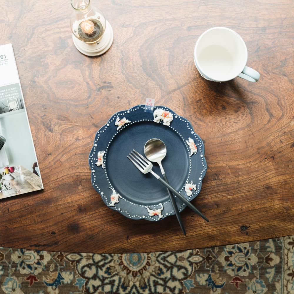 数量制限あり (2022年5月) 佐々木忍 メリーゴーランド皿 ネイビー さ3