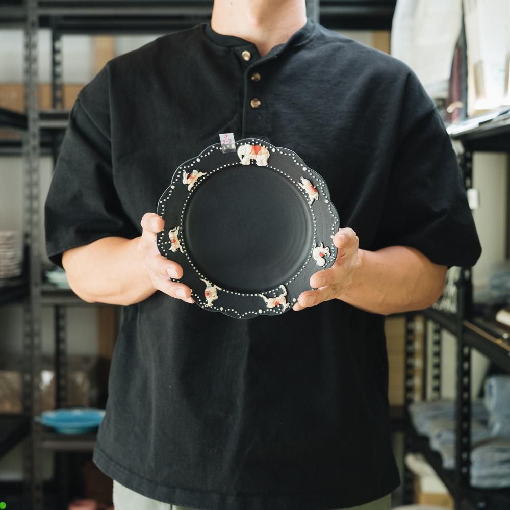 数量制限あり (2022年5月) 佐々木忍 メリーゴーランド皿 ネイビー さ3