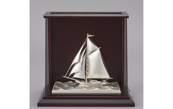 銀製 ヨット6号(1本マスト） スロープケース - TAKEHIKO - 武比古