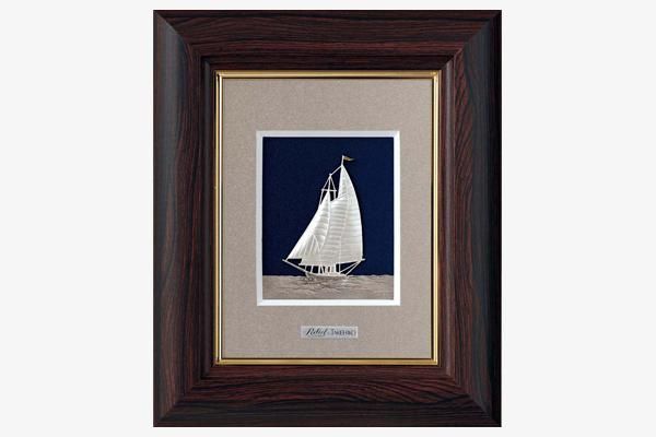 純銀卓上額 ヨット 1号茶 - TAKEHIKO - 武比古 - 日本の伝統工芸・関