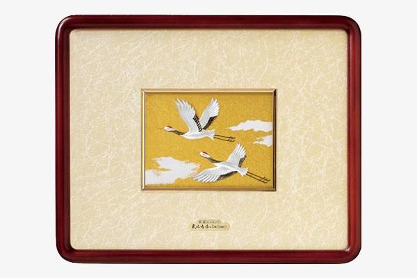 純銀隅丸額 双鶴 4号金地 - TAKEHIKO - 武比古 - 日本の伝統工芸・関