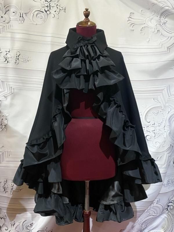 十字架タイ付き ヴァンパイアマント：黒×黒タイ - MARBLE ~online shop~