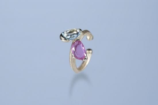 ピンクサファイアとアクアマリンのイヤカフ JE01701 - CAHiER