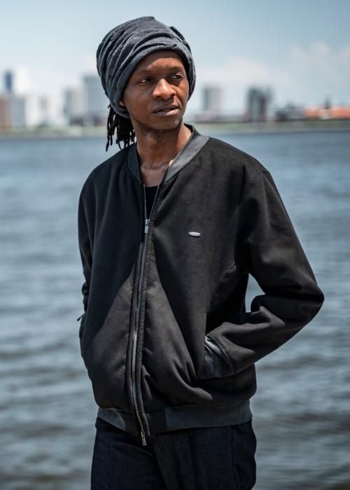 zeroエコスエードムートンMA1ブルゾン - 黒