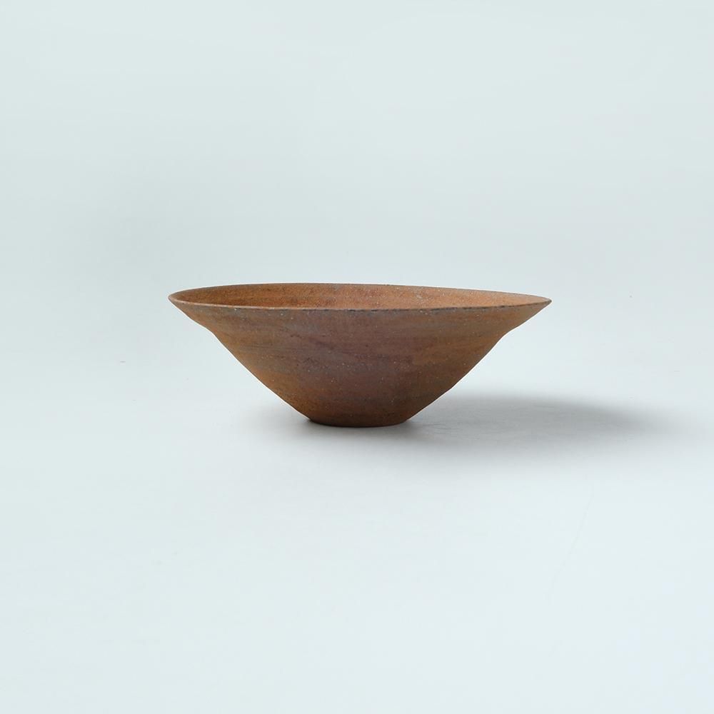 二階堂 明弘 _ 焼締め リム鉢（赤） - NODE