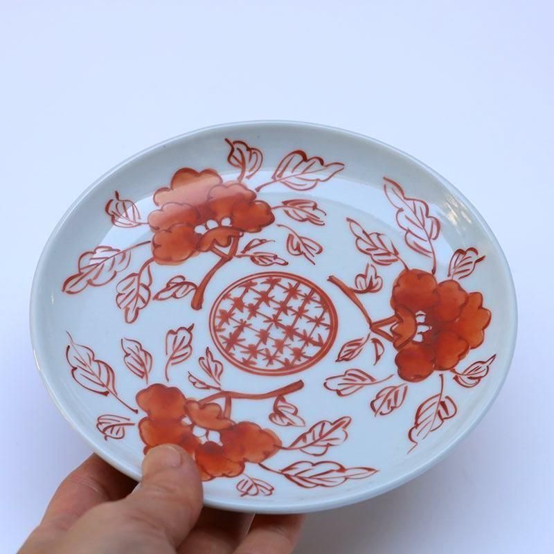 樋山真弓 赤絵折枝文 5寸皿 - copse | good home good taste good design