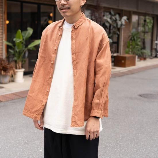 MITTAN ミッタン「やわらか大麻ビッグシャツ（草木濃染） SH-121DC