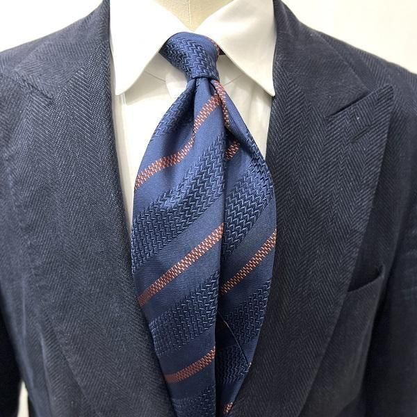 アットヴァンヌッチ ネクタイ | ブルー ヘリンボーン - Del Fiore