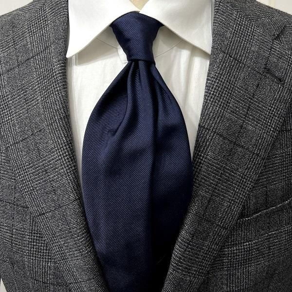 Atto Vannucci ネクタイ | ネイビー ソリッド - Del Fiore Online Shop