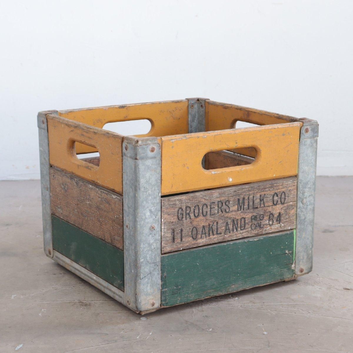 60s ヴィンテージ ミルククレート 木箱 ウッドボックス 運搬箱 収納