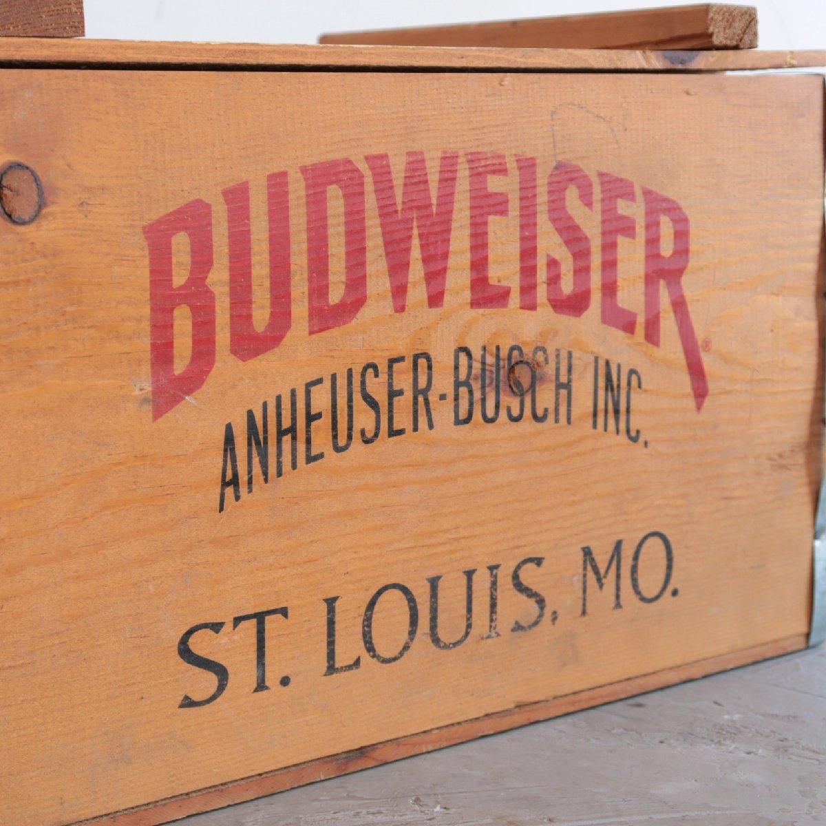 BUDWEISER バドワイザー ヴィンテージ 蓋つき木箱 アンティーク ウッド