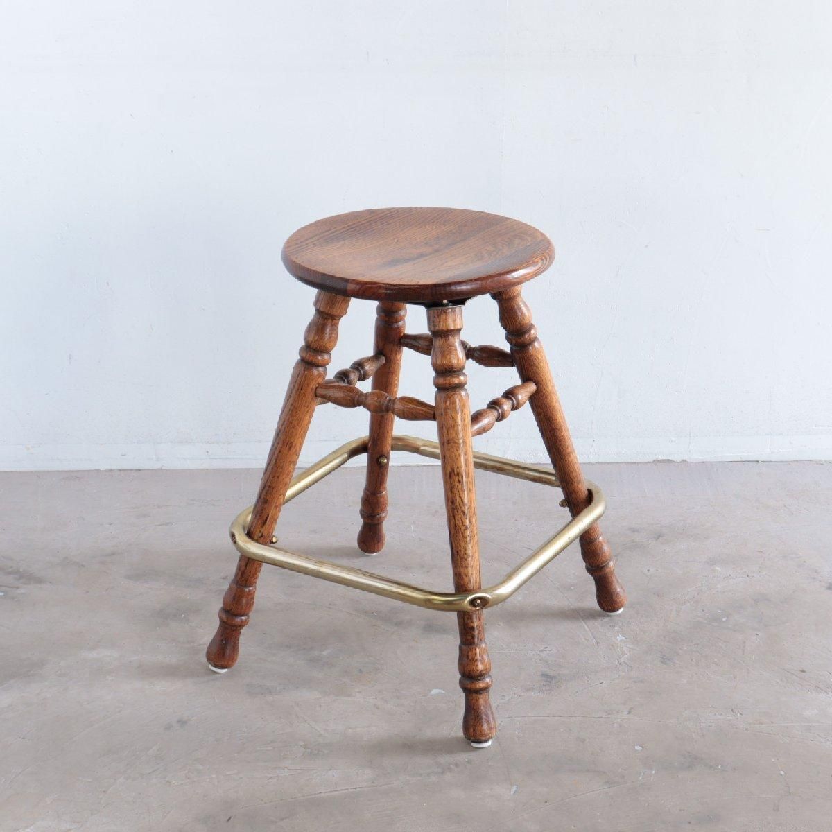 アメリカ ヴィンテージ 木製スツール カウンターチェア アンティーク