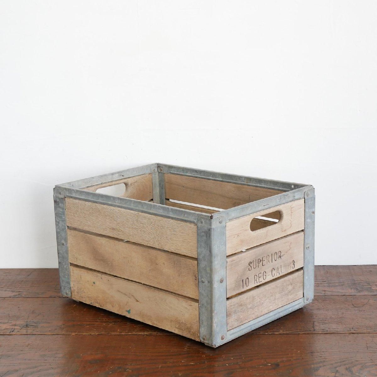 ヴィンテージ 木箱 ミルククレート ウッドボックス 運搬箱 1963年製造