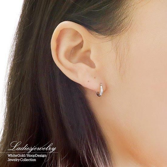 K14WG フープピアス 14金ホワイトゴールド |ギフト専門通販