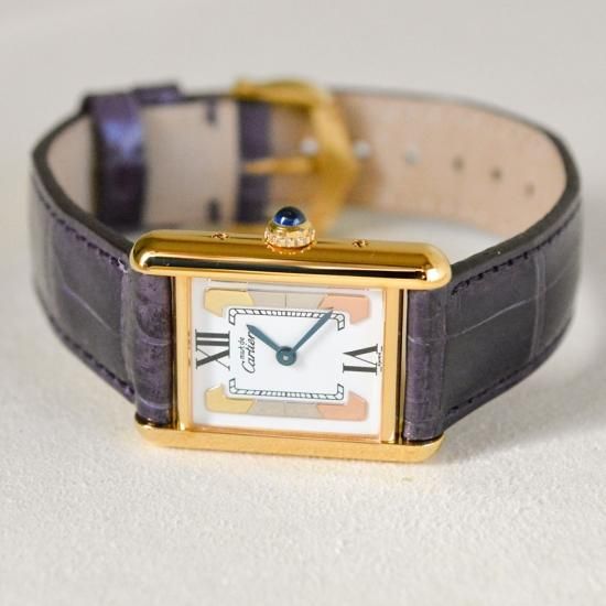 カルティエ must de TANK SM [クォーツ・トリニティゴールド