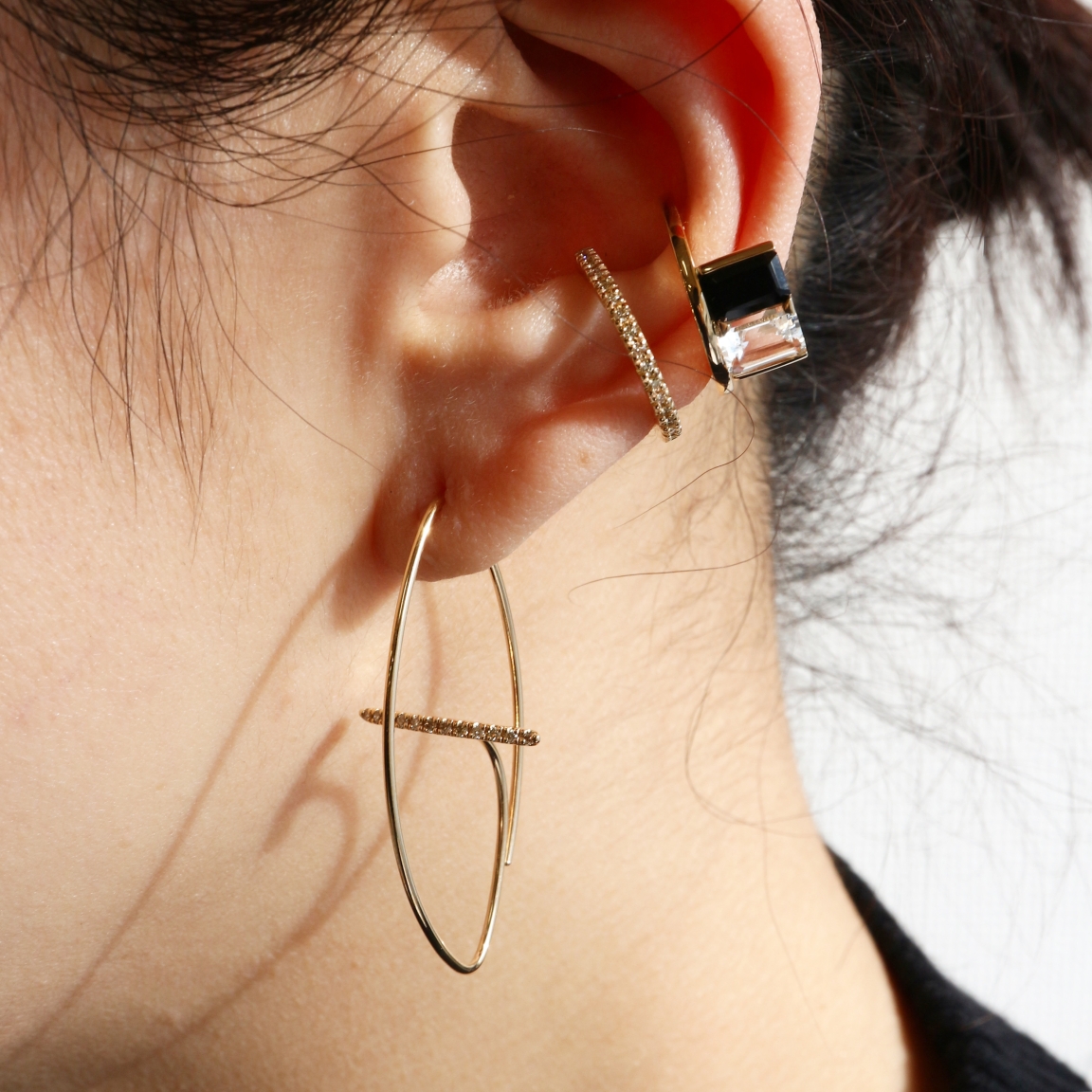 Hirotaka（ヒロタカ) Gossamer Diamond Floating Earring M