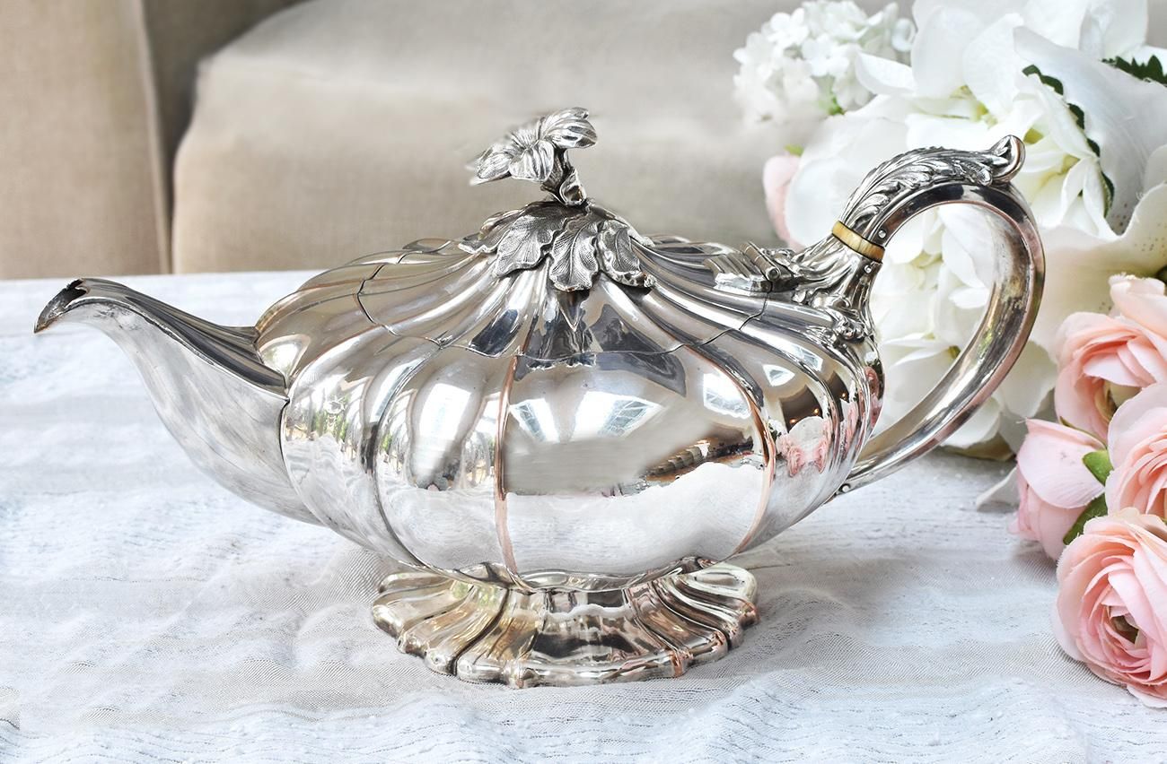 英国アンティーク銀器【オールドシェフィールドプレート】お花摘みの