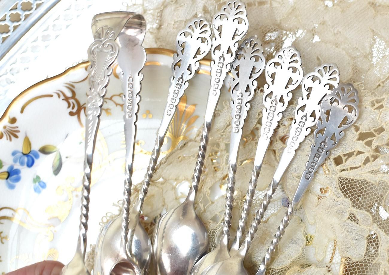 服部時計店 スターリングシルバー ティースプーン6本セット 英国