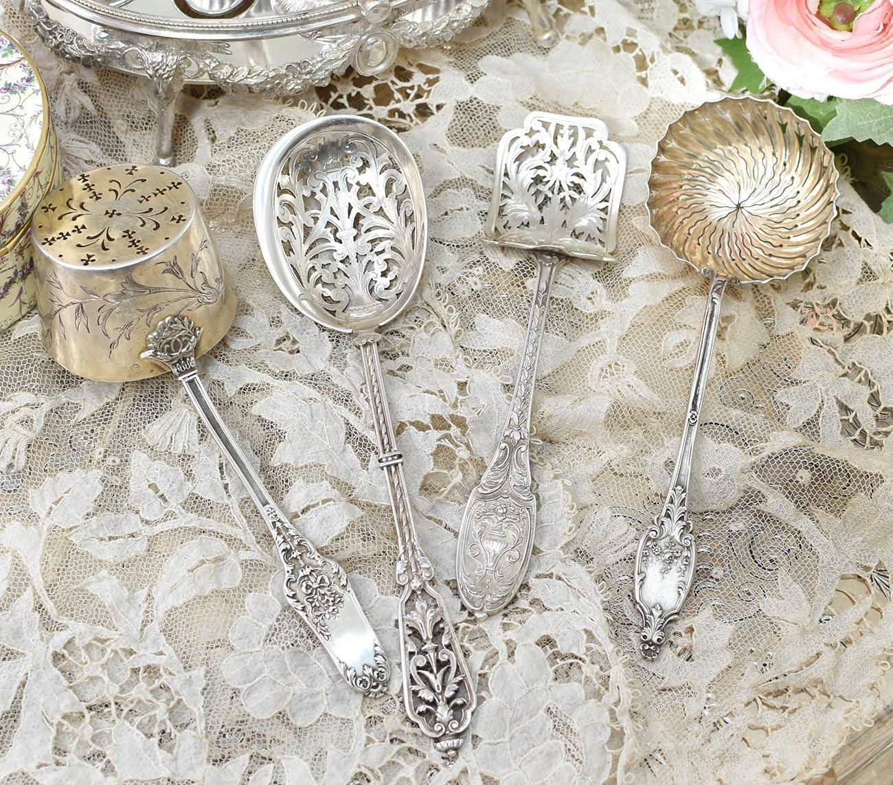 仏アンティーク銀器【銀950】ピュイフォルカ サービング 16.5cm