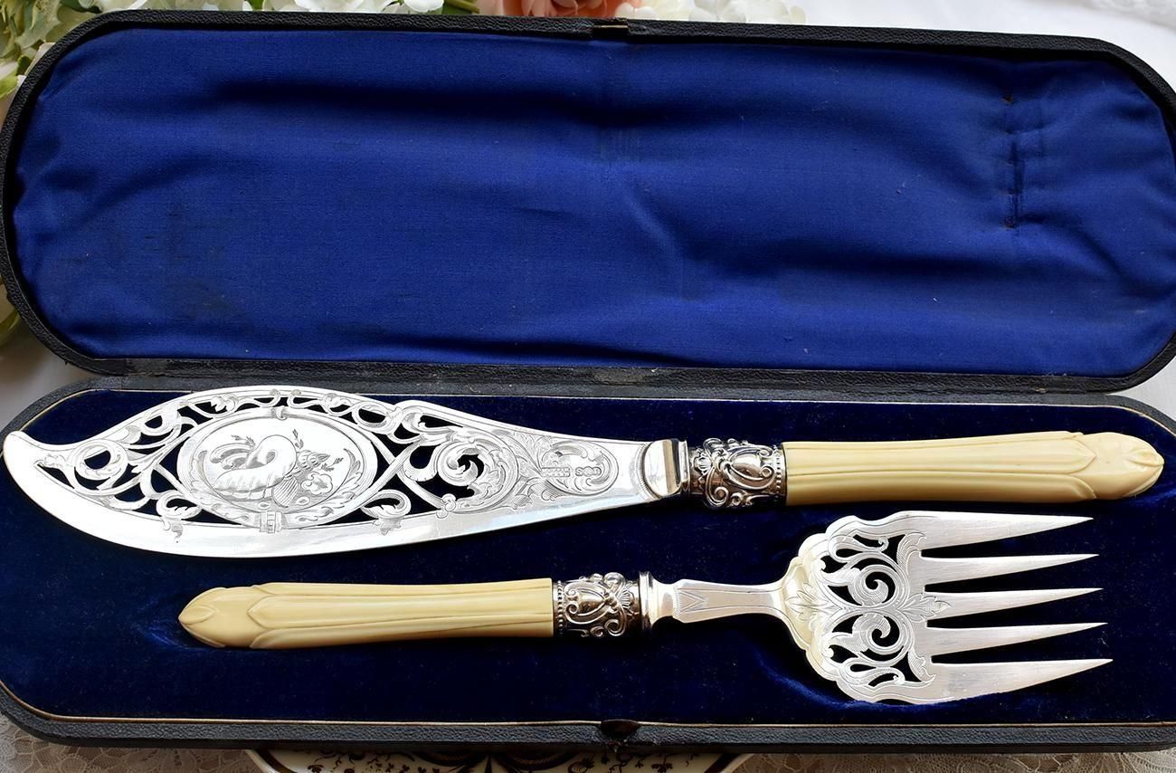 英国アンティーク銀器【シルバープレート】フィッシュサービング