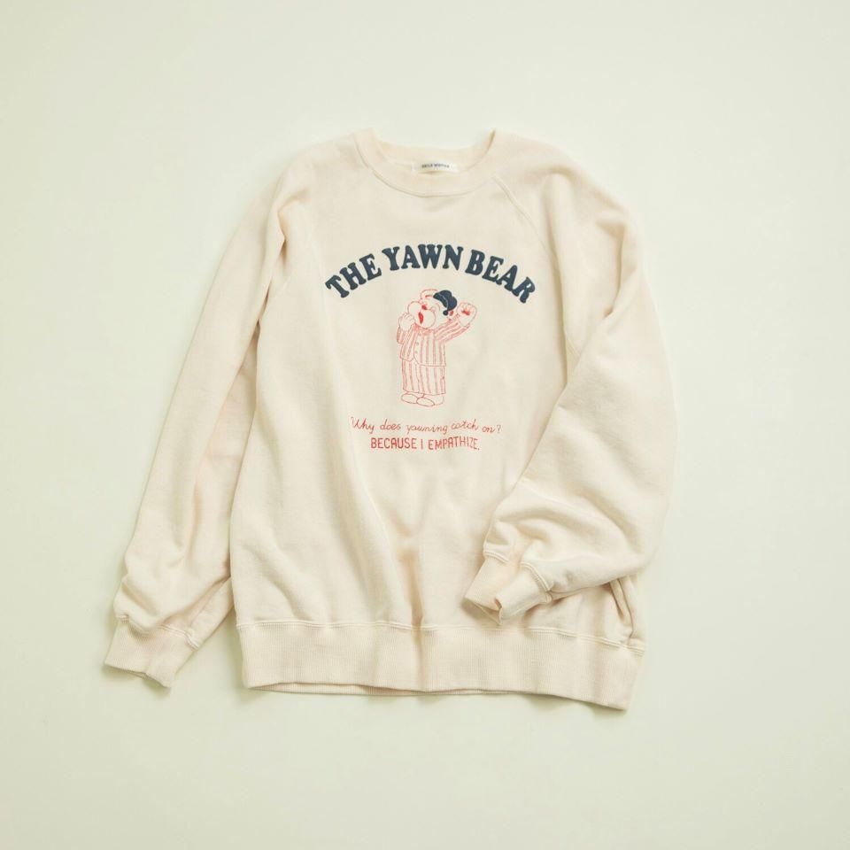 CHILD WOMAN - 30/10裏毛 眠たいくまプリントスウェット (0101CT001252