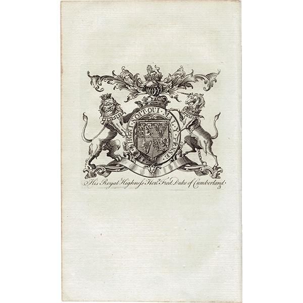 英国貴族の紋章 「His royal highness Henry Fred Duke of Cumberland