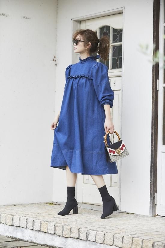 ハイネックデニムワンピース - seventen