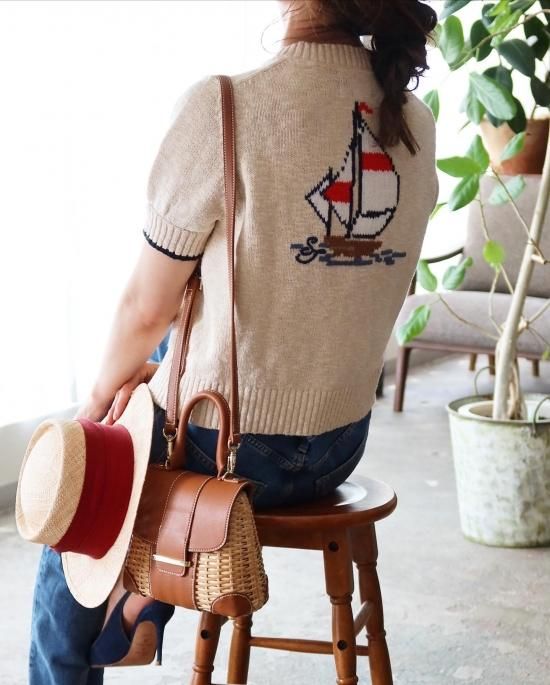 ラタンミニフラップバッグ - seventen