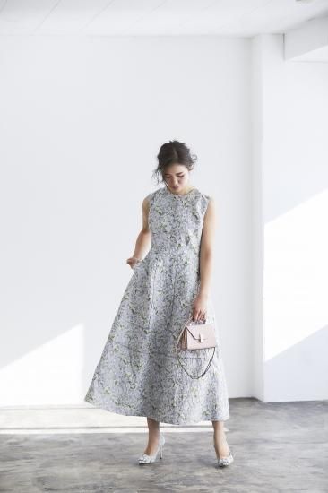 フラワージャガードワンピース(ラベンダー) - seventen